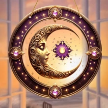 Acrylic Moon Catcher Plaque 8x8 Inches - Decorative Lintel For Bedroom, Garden, Lawn, And Outdoor Party Decorations, Ideal Housewarming Gift