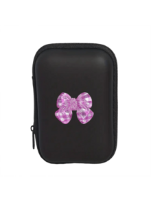 3d Striped Bow Pattern Portable Mini Storage Bag, Waterproof And Anti Drop Eva Material Hard Shell Camera Case, Shock Resistant Storage Box, Suitable For Storing Ccd Cameras And Digital Products,Can Store Headphones, Data Cables, Cards, Playing Cards, Portable Storage,Mobile Phone Charger Data Cable Organizer Bag,Zipper Walletstorage Case Bag,Meeting Your Daily Storage Needs. It Can Be Used For Travel Carrying, Work, School, Dormitory Storage - Black - View 13