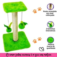 Scratching Post With Double Sisal Cat Toy - 綠色 - 查看 6