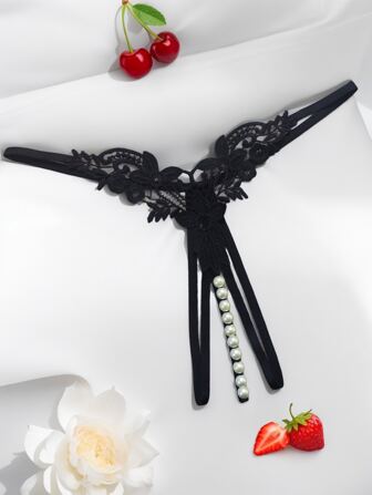 Sexy Lingerie Panties, Fashionable Water-Soluble Floral Underwear, Embroidered Sheer Crotchless Panties, Beaded Massage Briefs, Sexy Removable Thong, Low-Rise T-Pants, Secret Weapon For Nightclub, Pool Party, And Casual Dates. Same Style As Influencers For Going Out