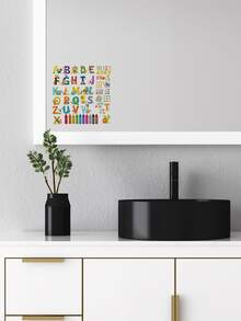 1 قطعة من ملصقات حائط مائية مزينة برسوم كرتونية للحيوانات والحروف والأرقام باللغة الإنجليزية، سهلة التركيب والإزالة، مناسبة لديكور غرف أطفال الفتيان والفتيات والحضانات وغيرها من الأماكن المناسبة للتعليم - متعدد الألوان - مشاهدة 9