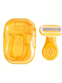 Maquinilla de afeitar para mujeres de color amarillo, que incluye afeitadora para axilas, piernas y área del bikini, afeitadora portátil, maquinilla de afeitar manual amarilla, cuchilla de afeitar manual para el área del bikini de mujeres, con cuchillas de 5 capas, cabezal de afeitadora reemplazable de acero inoxidable de color amarillo, accesorios de viaje (mango + cabezal + estuche de almacenamiento) adecuado para viajes de verano, viajes, traslados, trabajo, estudiantes universitarios, damas, regalos para hermanas, niñas y amigas