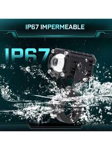 2 Piezas Faros De Lupa Luces Led Auxiliares Con Estrobo 4 Modos - Negro - Ver 9