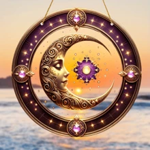 Acrylic Moon Catcher Plaque 8x8 Inches - Decorative Lintel For Bedroom, Garden, Lawn, And Outdoor Party Decorations, Ideal Housewarming Gift