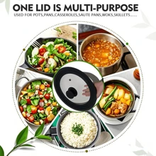 Couvercle universel en verre pour casseroles et poêles, résistant à la chaleur, avec trou pour vapeur, en silicone