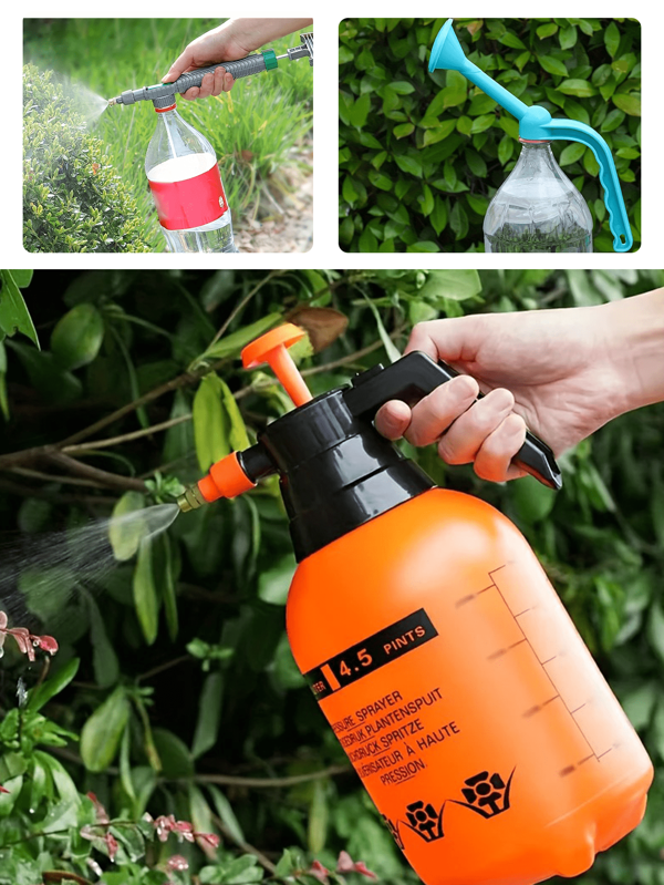 1pc Multi-Style Garden Sprayer, A Single-Hand-Held Pressure Sprayer Bottle, Equipped With An Adjustable Brass Nozzle, Suitable For Plants And Other Cleaning Solutions, As A Manual Pump Sprayer.