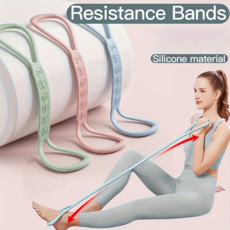 1 件硅胶阻力带，防滑中等张力弹力带，适用于健身、瑜伽、力量训练、男女居家及户外运动器材、健身房配件