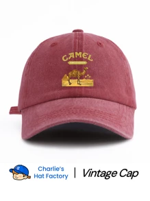 1 Pc CAMEL Print Washed Baseball Cap, Classic Casual Stylish Vintage Soft Sweatband Adjustable Size Lightweight Sun Protection Versátil Dad Hat, Adequado para esportes ao ar livre, uso diário, festa, férias, presente perfeito para avô, famílias e amigos