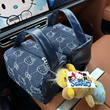 Sanrio 1 pièce Étui cosmétique en velours côtelé Hello chat de Sanrio, grande capacité, trousse à maquillage, sac à crayons avec imprimé aléatoire, pour vacances, plage, salle de bain, chambre, grande capacité