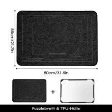Jigsaw Puzzle Board 1000 Pieces, 32"X22" Storage With 6 Sorting Trays & Cover - 黑色 - 查看 2