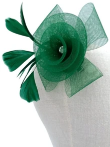 1 buc. Fascinators pentru femei, pălărie de petrecere a ceaiului, Kentucky Derby Loop, pălării cu pene, fantezie, bentiță de nuntă, elegantă