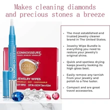 Edição Premium Toalhetes Compactos para Joias Sem Enxágue, Limpador de Joias de Ouro e Prata, Polir e Remover Manchas para Restaurar o Brilho, Toalhetes Descartáveis Secos, Diamond Dazzle Stik