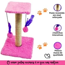 Scratching Post With Double Sisal Cat Toy - Rosa Pálido - Ver 6