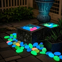 600pcs/Bag Gardening Landscape Pebbles - Garden, Wedding, Party, Festival, And Aquarium Decoration - Outdoor Landscape, Pottery, Mini, Colorful, And Reusable Garden Accessories And Supplies