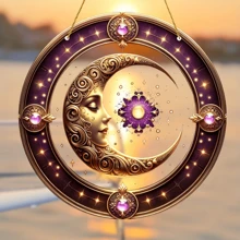 Acrylic Moon Catcher Plaque 8x8 Inches - Decorative Lintel For Bedroom, Garden, Lawn, And Outdoor Party Decorations, Ideal Housewarming Gift