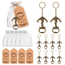 10pcs Nautical Design Bottle Opener Keychain, (Comes With Sand Bag, Rope And Thank You Card), Suitable For Birthday Party, Wedding, Dinner, Kitchen And Bar - Multicolor - View 11
