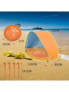 Luxury Portable Beach Tent, Suitable For 4-6 Years Old Children, Equipped With Rapid Open Sunshade Canopy And Water Play Tent, Convenient Storage, Camping Equipment - Multicolor - View 10