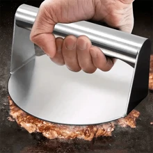 1 pezzo Di Pressa per hamburger in acciaio inossidabile durevole - Stampo per hamburger antiaderente per hamburger perfetti, mini hamburger e hamburger di carne - Utensile da barbecue facile da usare per la preparazione della griglia (Pressa per hamburger in acciaio inossidabile e carta di separazione delle polpette)