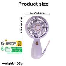 AOYI Mini ventilateur à main, ventilateur personnel de voyage, ventilateur électrique rechargeable à 3 vitesses avec mode d'éclairage, ventilateur portable d'été pour les cils, ventilateur de bureau à piles pour la plage, les vacances, la maison, l'école, le bureau, les déplacements, l'extérieur