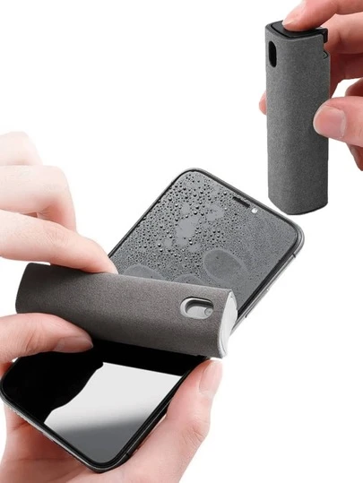 1 Bottle Screen Cleaning Spray, Suitable For All Smartphones, Laptops And Tablets Screens, 2-In-1 Spray And Ultra-Fine Fiber Cloth Accessories, Household Cleaning