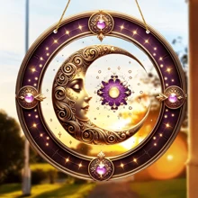 Acrylic Moon Catcher Plaque 8x8 Inches - Decorative Lintel For Bedroom, Garden, Lawn, And Outdoor Party Decorations, Ideal Housewarming Gift