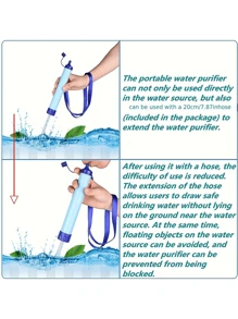 1 pieza Purificador de agua de paja para exteriores: Accesorios de supervivencia y camping de emergencia ¡para agua limpia en movimiento!