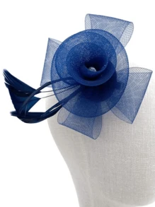 1 buc. Fascinators pentru femei, pălărie de petrecere a ceaiului, Kentucky Derby Loop, pălării cu pene, fantezie, bentiță de nuntă, elegantă