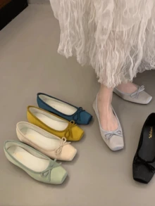 Inner Height Increased Single Shoe Women's New Shallow Mouth Shovel Shoes Gentle Retro Casual Thick Sole Ballet Beans Shoes