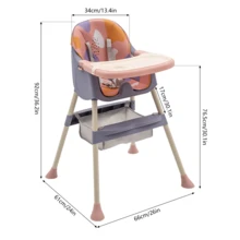 YUNRUX High Chair Children's High Chair Baby Chair For Baby Child Seat Soft Seat Adjustable - Purple - View 2