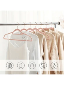 (Boss's Birthday, Big Price Reduction Promotion For 1 Day)Velvet Hanger With Rose Gold Swivel Hook, Non-Slip And Space-Saving, 0.2 Inches Thick, 17.1 Inches Long, Suitable For Coats, Shirts, Dresses, Pants And Ties - Multicolor - View 8