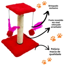 Scratching Post With Double Sisal Cat Toy - Rojo - Ver 7