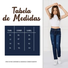 Kit 2 calça Feminina Jeans  Infantil Juvenil para menina