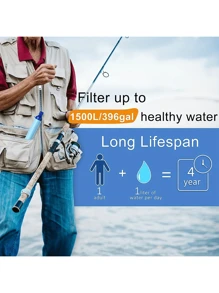 1 pieza Purificador de agua de paja para exteriores: Accesorios de supervivencia y camping de emergencia ¡para agua limpia en movimiento!
