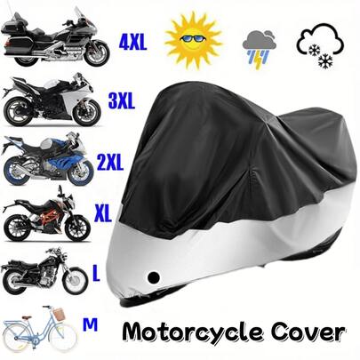 Pokrowiec motocyklowy z tkaniny 190T Silver-Coating, wodoodporny, anty-UV, anty-kurz