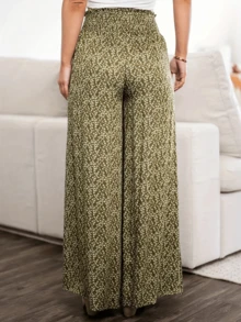 Ditsy Floral Loose Waist Drawstring Casual Pants - Multicolor - View 2