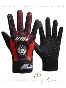 1 Pair Men's Thin Summer Cycling Gloves, Students/Motorcycle/Scooter, Breathable, Wrist Adjustable,Touchscreen, Anti-Slip, Wear-Resistant