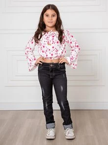 Dark Denim Jeans For Girls, Sizes 10 To 16 - Dark Wash - View 2