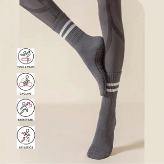 Calcetines profesionales de pilates para deportes y exterior, anti-deslizante, calcetines de yoga hasta el tobillo, calcetines de unicolor antideslizantes para el piso, calcetines de yoga