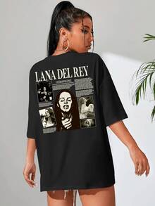 Men's Oversized Premium Round Neck Printed T-Shirt - màu đen - Xem 1