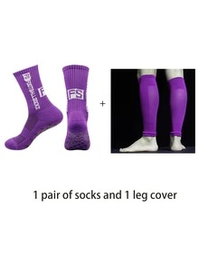 1 Pair Unisex FS Classic Sports Socks And 1 Pair Breathable Mesh Sports Leg Sleeve Set - Multicolor - View 12