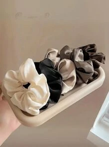 2/3/4/5 pezzi Accessori per capelli Scrunchie in seta raso, fermagli per chignon da ballerina, adatti per diversi volumi di capelli, multiuso per ragazze, autunno/inverno