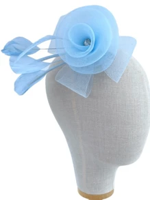 1 buc. Fascinators pentru femei, pălărie de petrecere a ceaiului, Kentucky Derby Loop, pălării cu pene, fantezie, bentiță de nuntă, elegantă