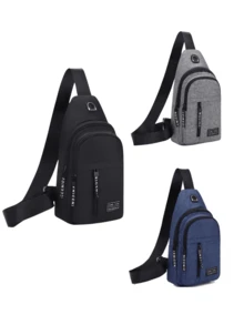 Men's Backpack Crossbody Shoulder Bag Fanny Pack - Black - View 6