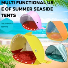 Luxury Portable Beach Tent, Suitable For 4-6 Years Old Children, Equipped With Rapid Open Sunshade Canopy And Water Play Tent, Convenient Storage, Camping Equipment - Multicolor - View 1