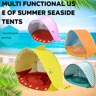 Luxe draagbare strandtent voor 4-6 jaar oud, uitgerust met snel te openen zonnescherm en waterspeeltent voor eenvoudige opslag