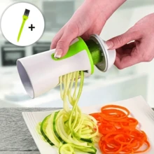 SANKESONG 2-In-1 Vegetable Slicer, Spiral Shredder, Quick Chopper, 2 Shredding Designs, Includes Cleaning Brush, Suitable For Vegetarian Alternatives, Compatible With Carrots, Cucumbers, Zucchini (2-In-1 Shredder And Mini Shredder Available, Mini Shredder Without Cleaning Brush) - Green - View 3