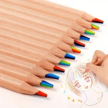 1/2/4/8/16/32pcs Wooden Colored Pencils, 7 Colors In One Pencil. Suitable For Adults And Students To Create Hand-Drawn Artworks, Family Painting, Christmas Card Coloring, Diy Sketching Office, School, Drawing,Student,Markers,Stationery,School Supplies Christmas Stocking Fillers,Back To School - Multicolor - View 7