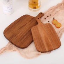 1 pieza Tabla de cortar de madera de palo de rosa - Tabla de cortar de cocina de madera maciza, para cortar carne, queso, pan, verduras y frutas - Tabla de quesos y chacinados, perfecta para rebanar y exhibir delicias, esencial para la cocina de granja moderna, suministros de cocina, Halloween, Navidad