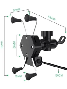 Base Soporte De Celular Para Moto Bicicleta Practico Ajustable  01477 - Negro - Ver 2