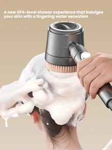 3pcs Shower Head Set With Massage Mode, 5 Gear Adjustable Stainless Steel Anti-Explosion Handheld Shower Head And Bracket, Exfoliating Shower Head